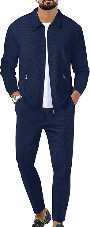 Theo™ | Heren Tweedelig Zomerpak Met Ritssluiting En Elastische Broek | Luxe Smart Casual Co-ord Set