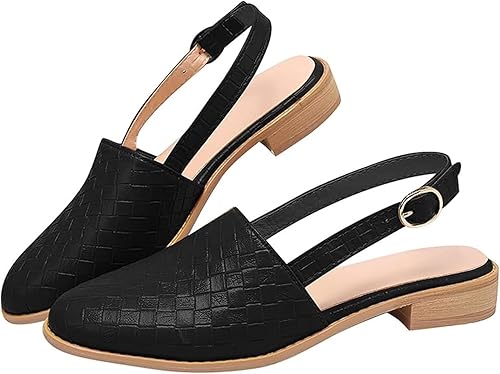 Aria | Slingback Loafers Dames | Gevlochten & Open Hiel | Lage Hak | Comfortabel & Trendy Zomerschoen