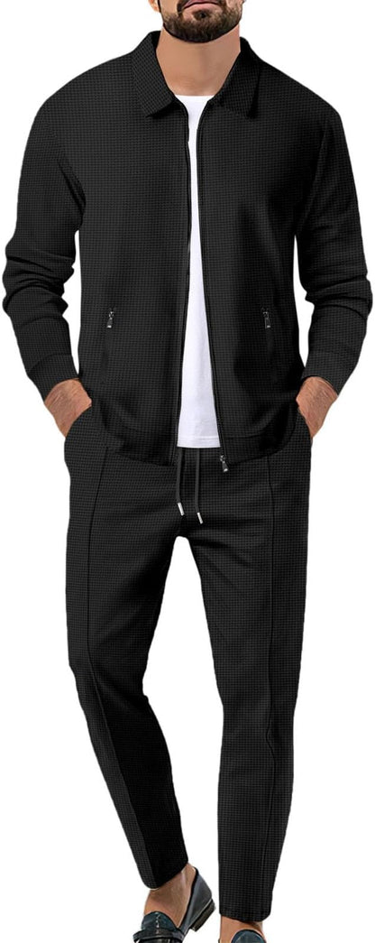Theo™ | Heren Tweedelig Zomerpak Met Ritssluiting En Elastische Broek | Luxe Smart Casual Co-ord Set