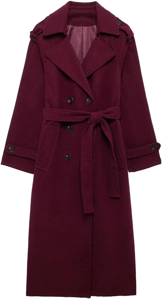 Clarette | Lange Wollen Trenchcoat