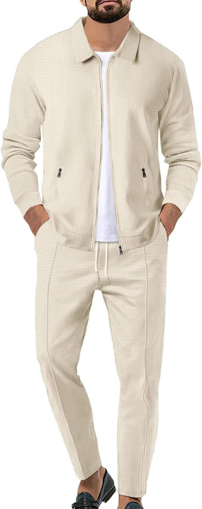 Theo™ | Heren Tweedelig Zomerpak Met Ritssluiting En Elastische Broek | Luxe Smart Casual Co-ord Set