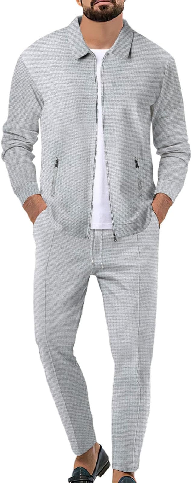 Theo™ | Heren Tweedelig Zomerpak Met Ritssluiting En Elastische Broek | Luxe Smart Casual Co-ord Set