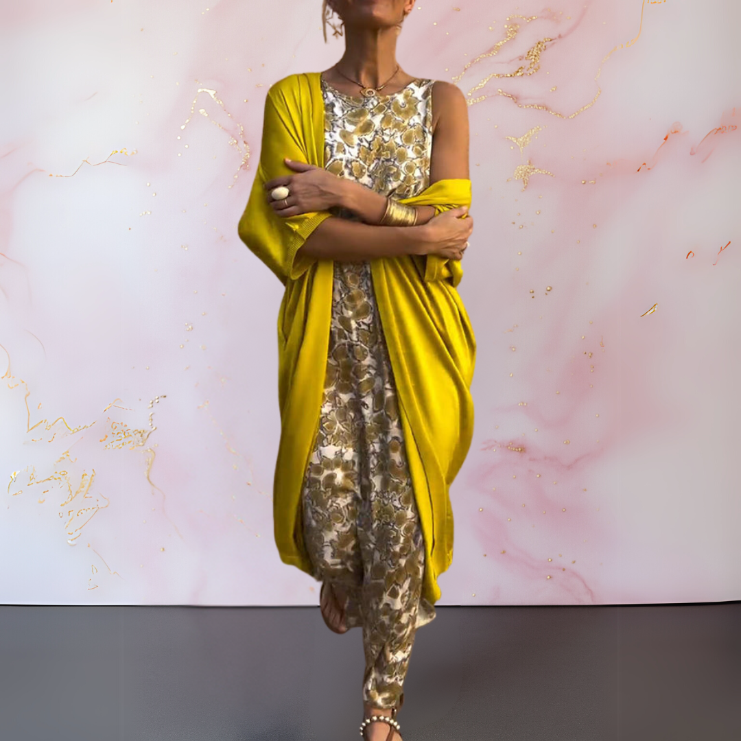 Amara | Kaftan Set met Pailletten Jumpsuit Dames | Luxe Gala Outfit | Feestelijk & Elegant | Flatterend voor Bruiloft & Event