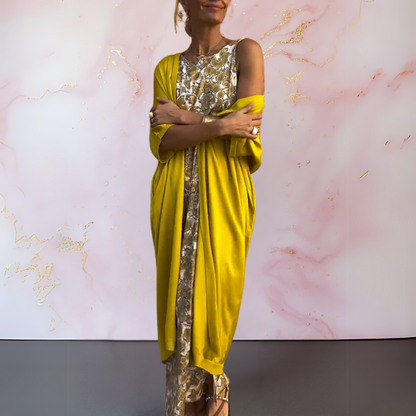 Amara | Kaftan Set met Pailletten Jumpsuit Dames | Luxe Gala Outfit | Feestelijk & Elegant | Flatterend voor Bruiloft & Event
