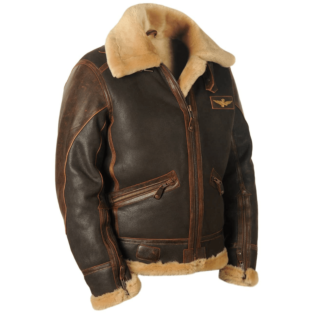 Rheon | Leren Pilotenjas Met Shearling