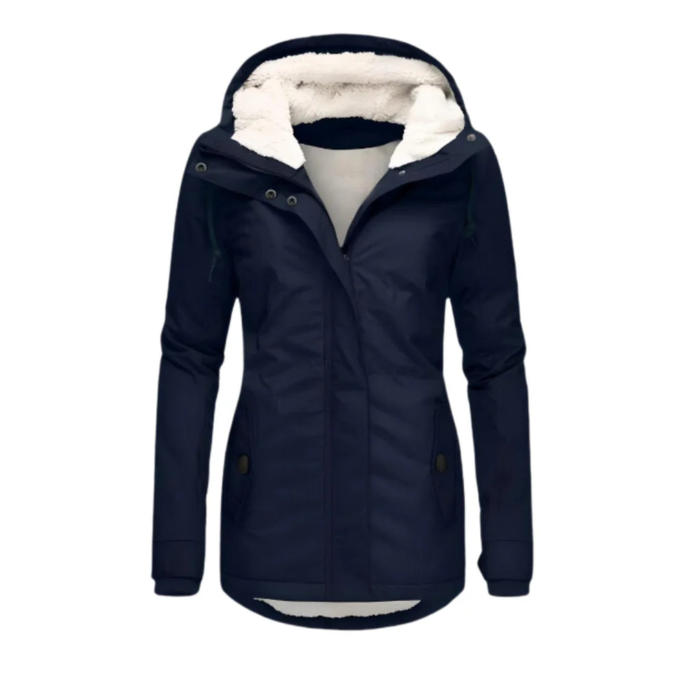 Mona™ | Elegante Lange Slim Fit Parka Winterjas voor Dames