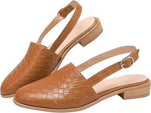 Aria | Slingback Loafers Dames | Gevlochten & Open Hiel | Lage Hak | Comfortabel & Trendy Zomerschoen
