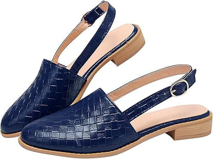 Aria | Slingback Loafers Dames | Gevlochten & Open Hiel | Lage Hak | Comfortabel & Trendy Zomerschoen