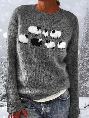 Nolwenn | Wollen Trui Met Schaapjesmotief