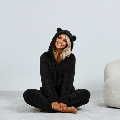 Nila™ | Dames Teddy Onesie | Ultra-Zachte Pluche Jumpsuit met Capuchon & Oortjes