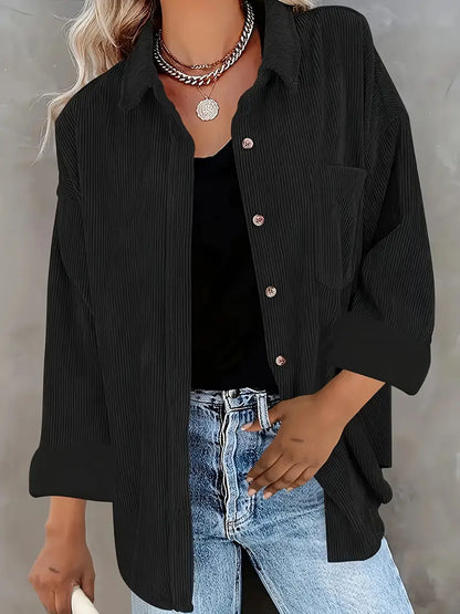 Elora | Ribfluweel Overshirt