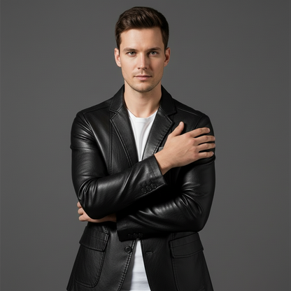 Julian | Trendy Leren Colbertjas