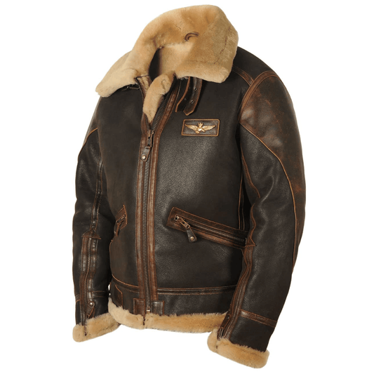 Rheon | Leren Pilotenjas Met Shearling