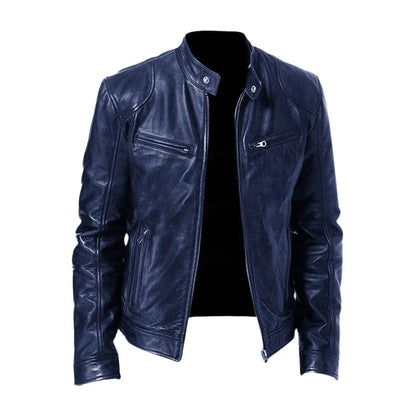 Matteo | Luxe Leren Bikerjack met Tijdloze Motorlook en Minimalistisch Design