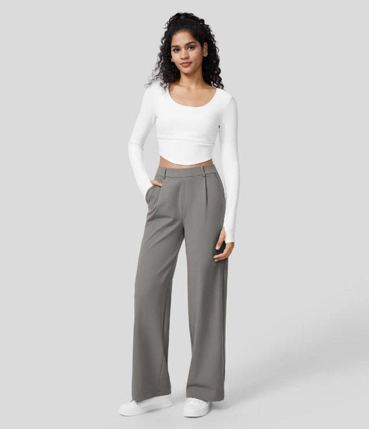 Sophia™ | High Waist Luxe Dames Pantalon Flatterende Pasvorm en Zakken