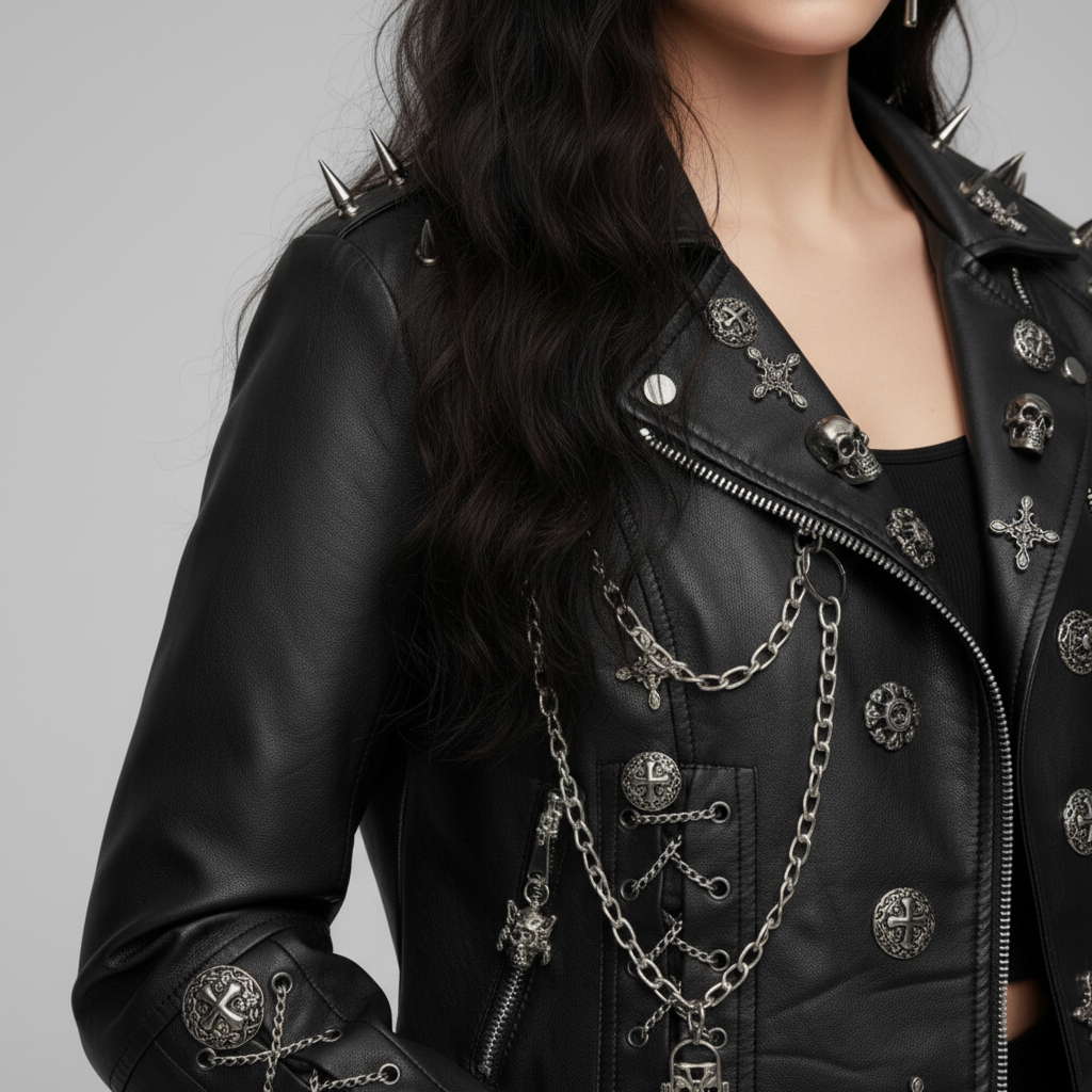 Averix | Unisex Punk Rock Leren Bikerjack