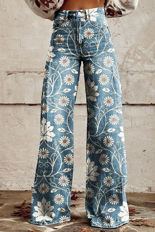 Selviana | Bloemenprint Flared Jeans