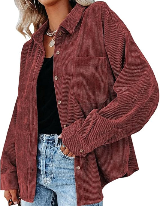 Elora | Ribfluweel Overshirt
