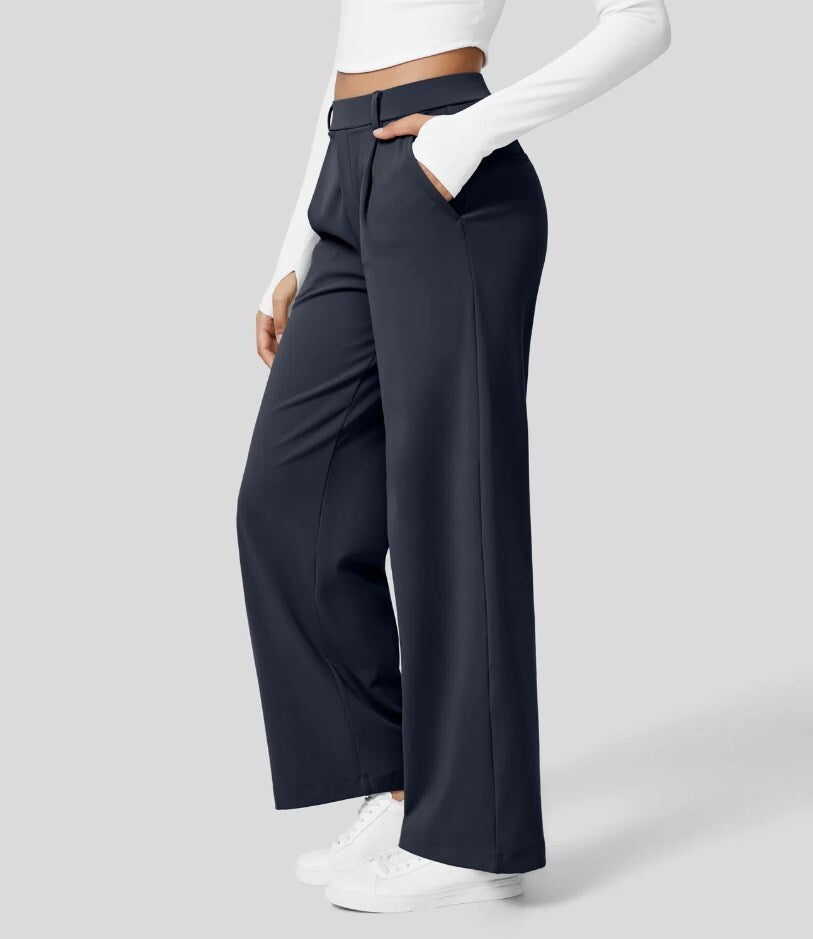 Sophia™ | High Waist Luxe Dames Pantalon Flatterende Pasvorm en Zakken