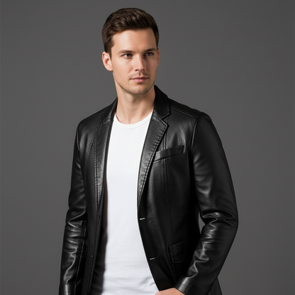 Julian | Trendy Leren Colbertjas