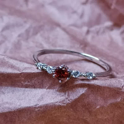 Élodie | Gouden Ring Met Rode Steen Dames