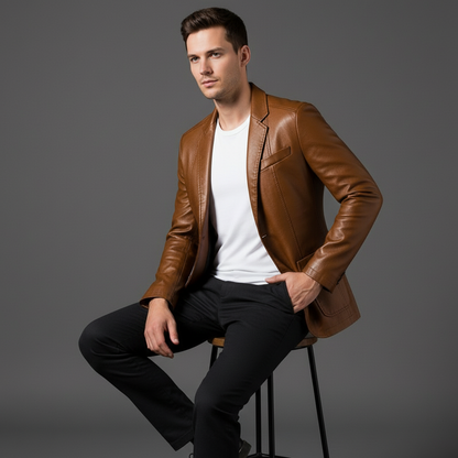 Julian | Trendy Leren Colbertjas