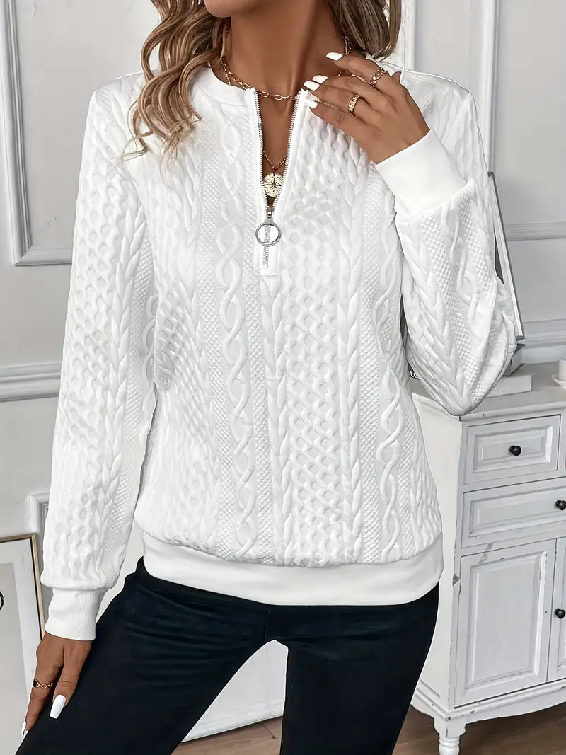 Klara™ | Elegante Gebreide Pullover met Half-Zip Rits voor Comfort en Tijdloze Stijl