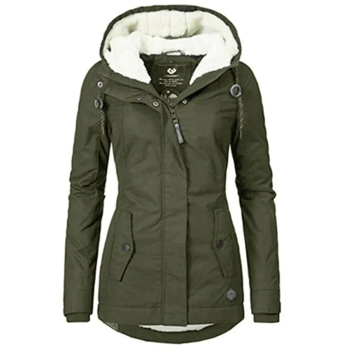 Mona™ | Elegante Lange Slim Fit Parka Winterjas voor Dames