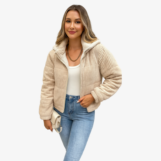 Camille | Corduroy Jas Dames Met Teddy Voering