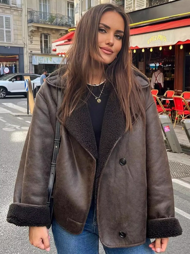 Solayne | Shearling Aviator Jas Dames
