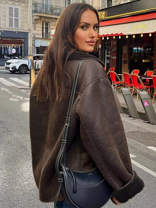 Solayne | Shearling Aviator Jas Dames