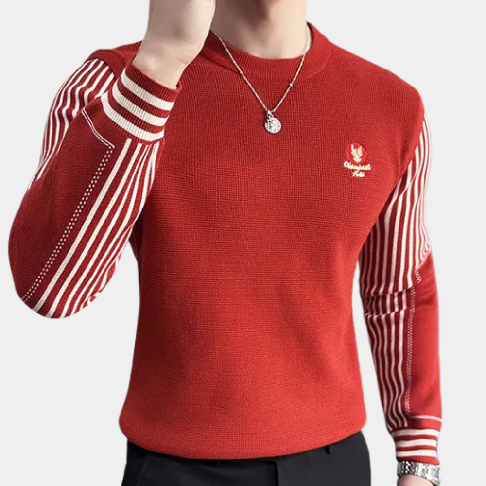 Adrien | Rode Slim-Fit Heren Trui