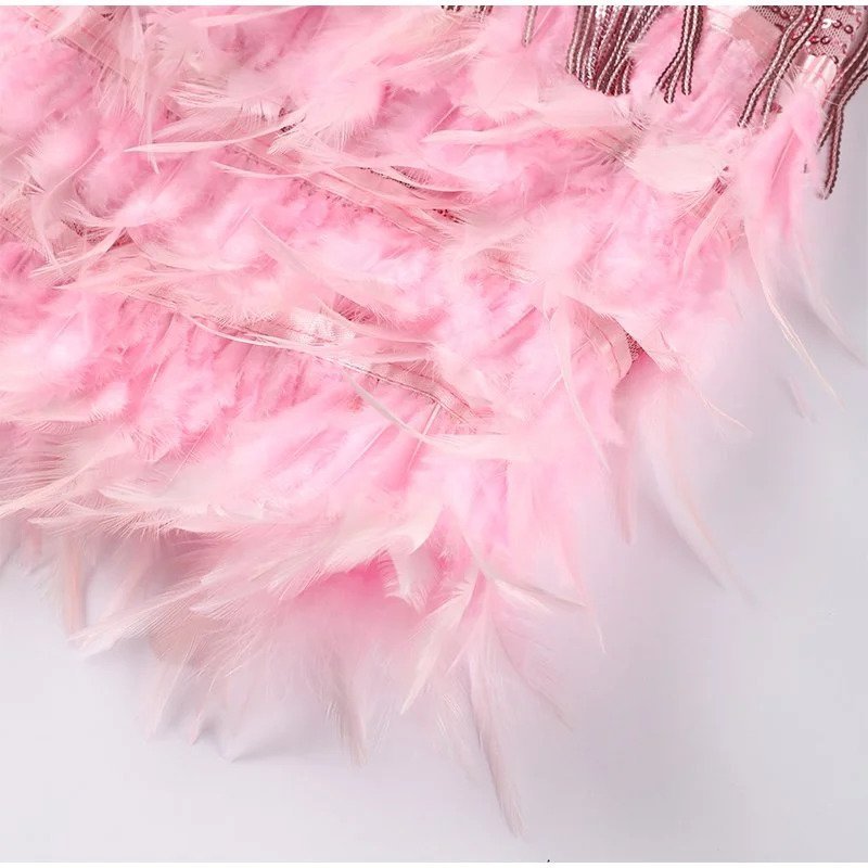 Seraphina | Dames Feestjurk Franjes en Veren