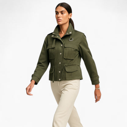 Selene | Cropped Military Jas Dames