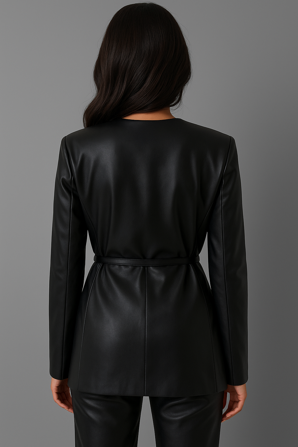 Vera | Lange Faux-Leren Blazer