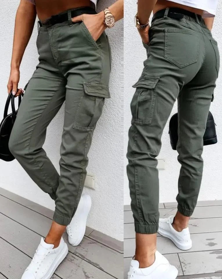 Ravéna | Dames Cargobroek Armygroen Stretch