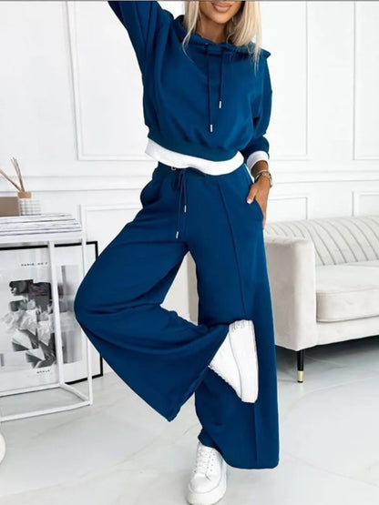 Liora | Loungewear Set Dames Met Cropped Hoodie & Wijde Broek