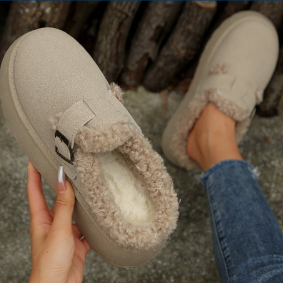 Aurelia | Gevoerde Suède Instapschoenen