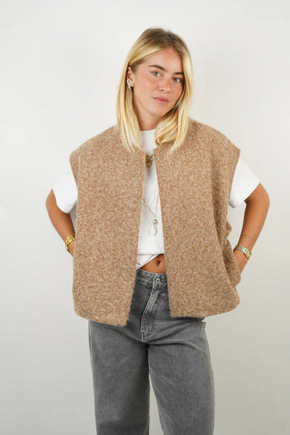 Mirella | Mouwloos Bouclé Vest Dames