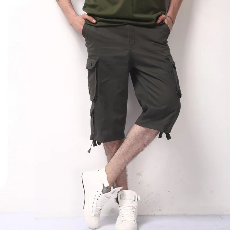 Finn | Cargo Bermuda Heren | Katoenmix | Korte Broek met Zakken | Verstelbare Trekkoorden | Outdoor Zomershort