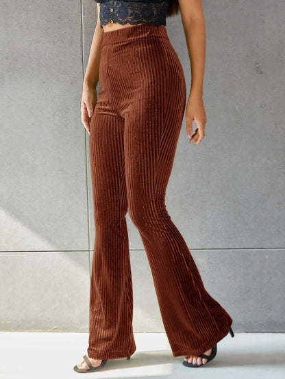 Elviera | Flared Ribfluweel Broek