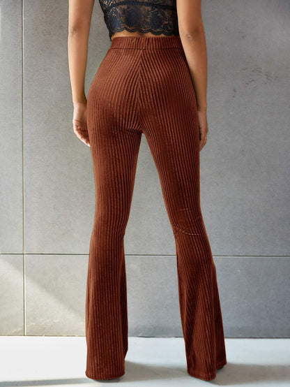 Elviera | Flared Ribfluweel Broek