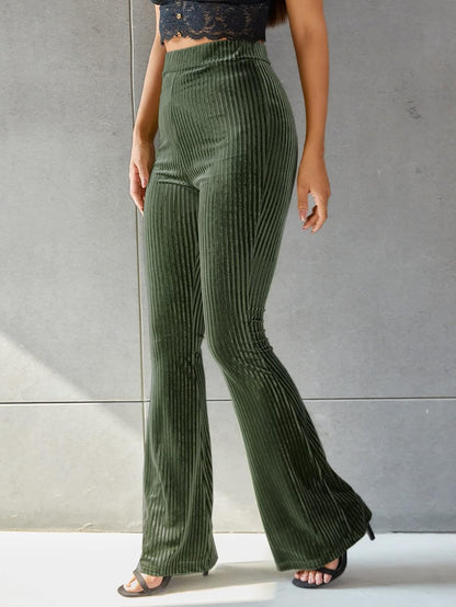 Elviera | Flared Ribfluweel Broek