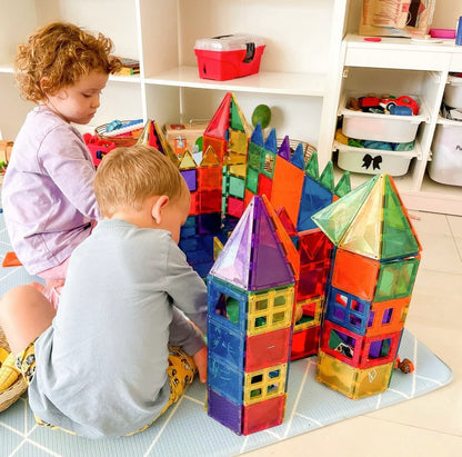 MagnaPlay™ | Magnetische Bouwstenen Kinderen | Educatief 3D Constructiespeelgoed met Kleurrijke Blokken en STEM Ontwikkeling