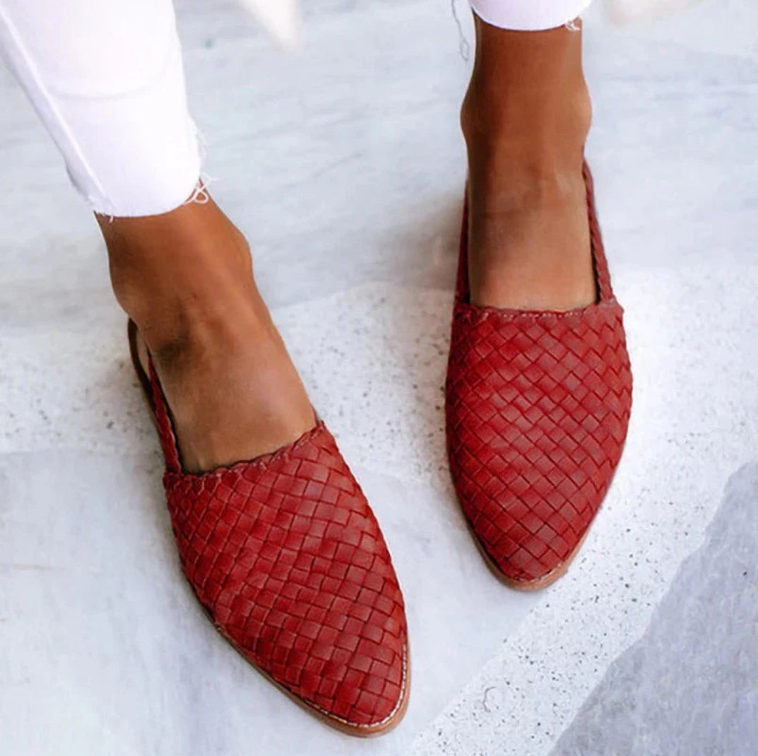 Aria | Slingback Loafers Dames | Gevlochten & Open Hiel | Lage Hak | Comfortabel & Trendy Zomerschoen
