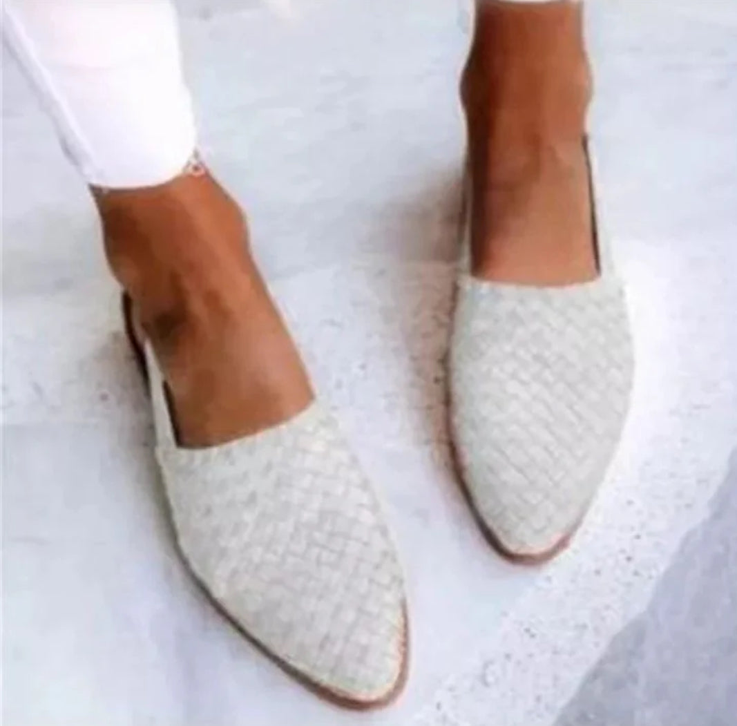 Aria | Slingback Loafers Dames | Gevlochten & Open Hiel | Lage Hak | Comfortabel & Trendy Zomerschoen