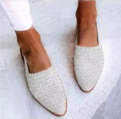Aria | Slingback Loafers Dames | Gevlochten & Open Hiel | Lage Hak | Comfortabel & Trendy Zomerschoen