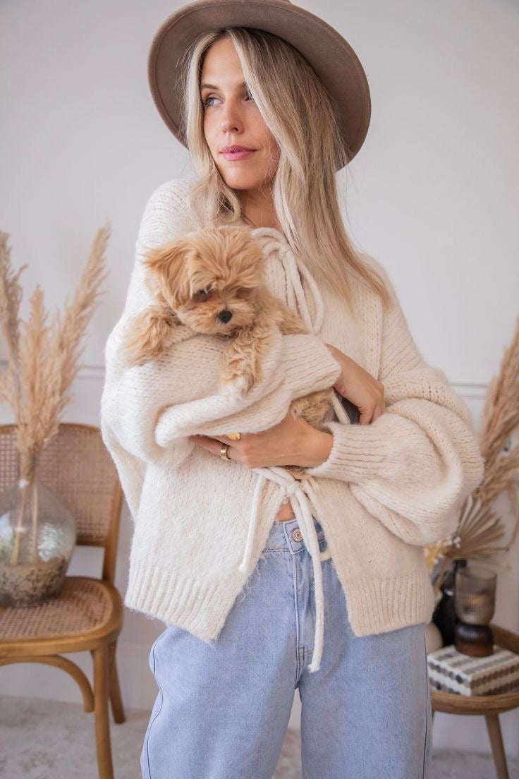 Althea | Gebreid Vest met Strik