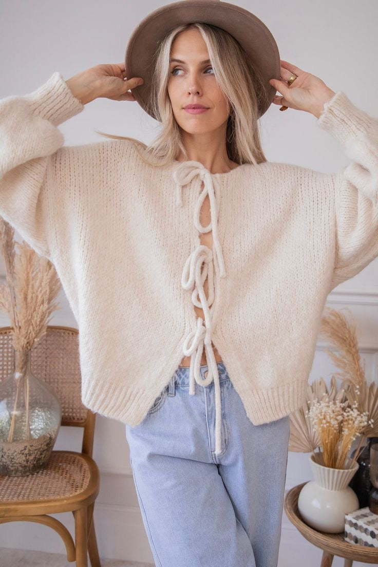 Althea | Gebreid Vest met Strik
