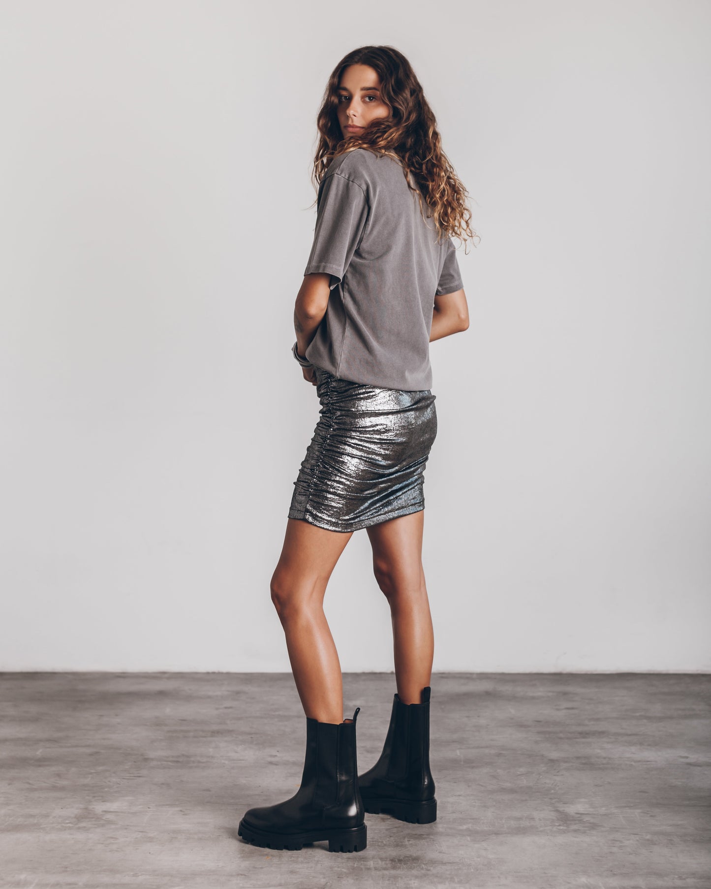 Lilly™ | Stretchy Glitter Rok met Golfende Zijkanten